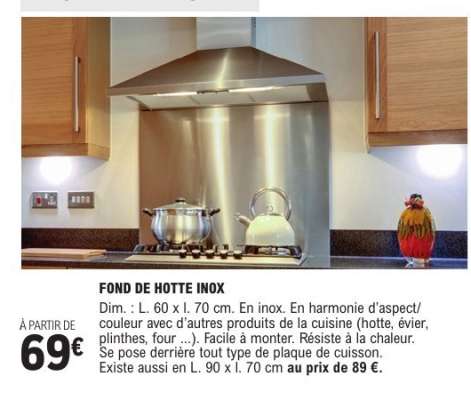 FOND DE HOTTE INOX