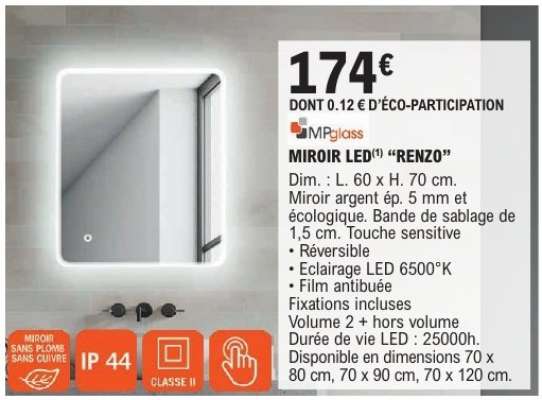 MIROIR LED "RENZO"
