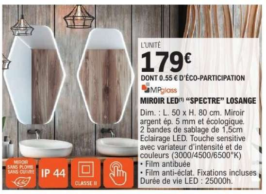 MIROIR LED "SPECTRE" LOSANGE