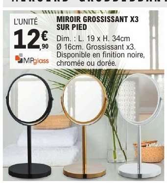 MIROIR GROSSISSANT X3 SUR PIED