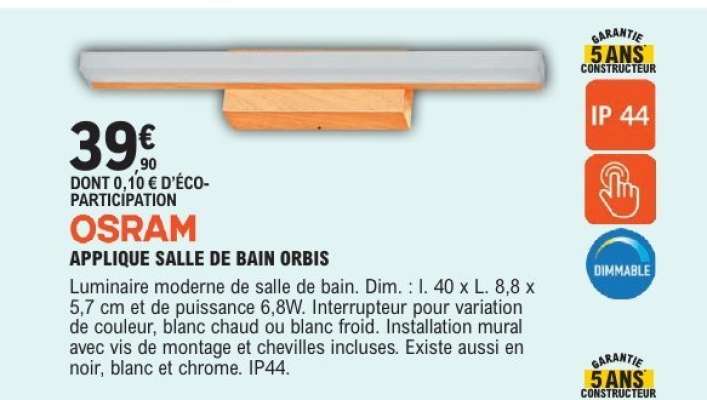 OSRAM APPLIQUE SALLE DE BAIN ORBIS