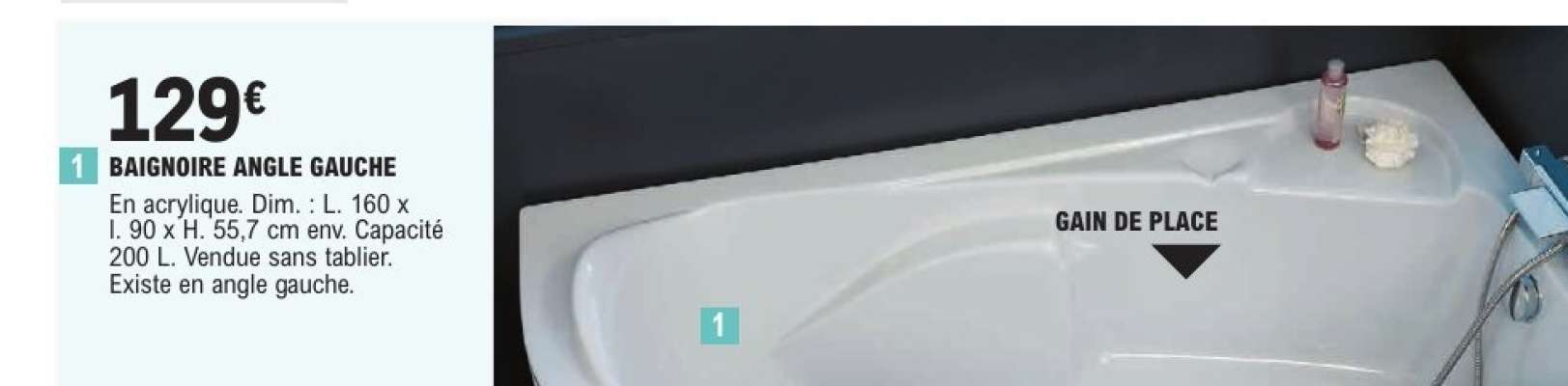 BAIGNOIRE ANGLE GAUCHE