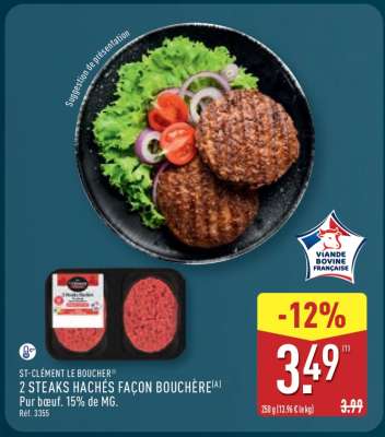 2 STEAKS HACHÉS FAÇON BOUCHÈRE