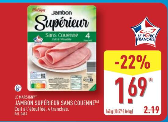 Jambon Supérieur Sans Couenne