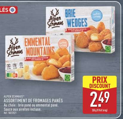 ALPEN SCHMAUS ASSORTIMENT DE FROMAGES PANÉS