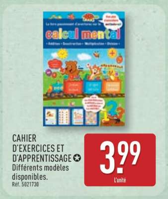 CAHIER D'EXERCICES ET D'APPRENTISSAGE