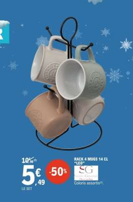 RACK 4 MUGS 14 CL "LEO"