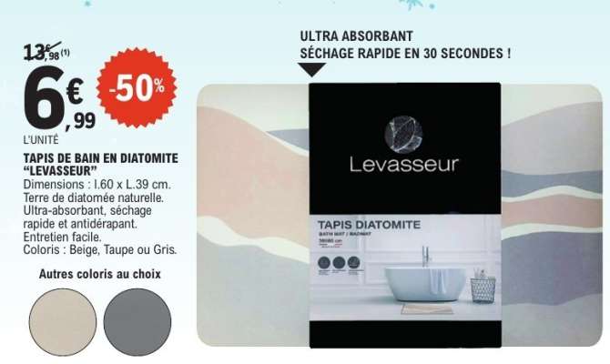 TAPIS DE BAIN EN DIATOMITE “LEVASSEUR”