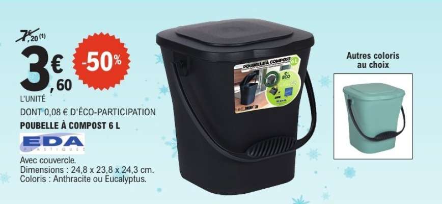 POUBELLE À COMPOST 6 L