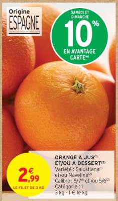 ORANGE A JUS ET/OU A DESSERT