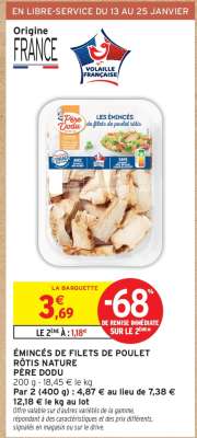 Émincés de filets de poulet rôtis nature