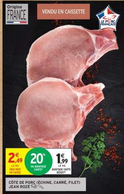 CÔTE DE PORC (ÉCHINE, CARRÉ, FILET) JEAN ROZÉ