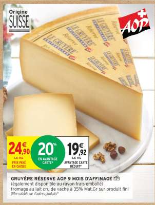 GRUYÈRE RÉSERVE AOP 9 MOIS D'AFFINAGE
