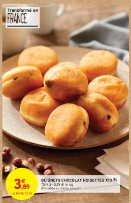 BEIGNETS CHOCOLAT NOISETTES X10