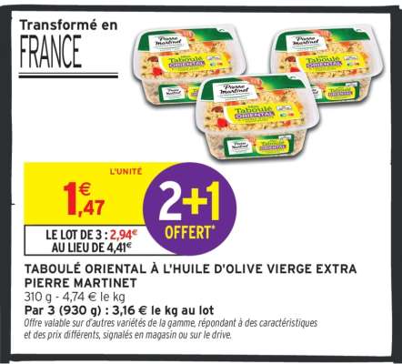 TABOULÉ ORIENTAL À L'HUILE D'OLIVE VIERGE EXTRA PIERRE MARTINET