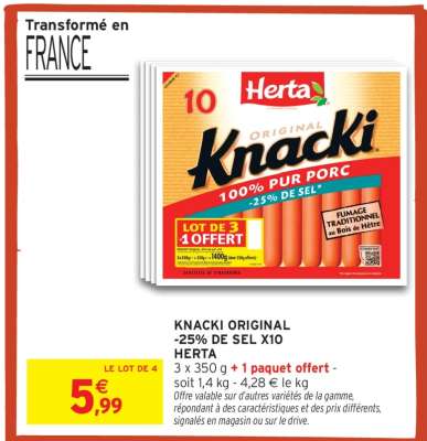 KNACKI ORIGINAL -25% DE SEL X10 HERTA