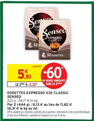 DOSETTES EXPRESSO X32 CLASSIC SENSEO
