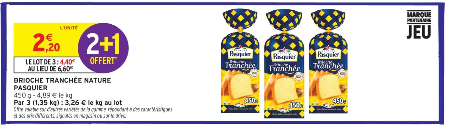 Brioche Tranchée Nature Pasquier