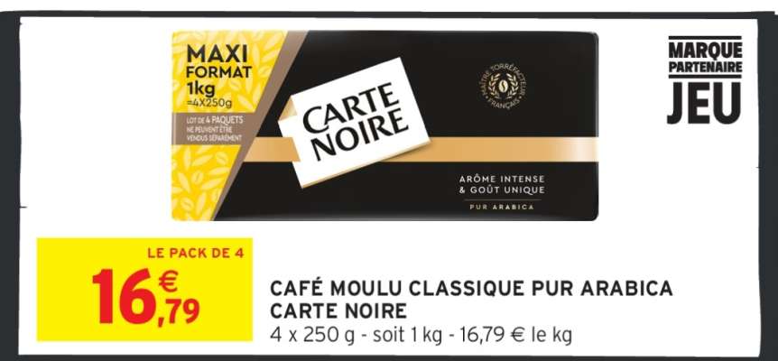 CAFÉ MOULU CLASSIQUE PUR ARABICA CARTE NOIRE