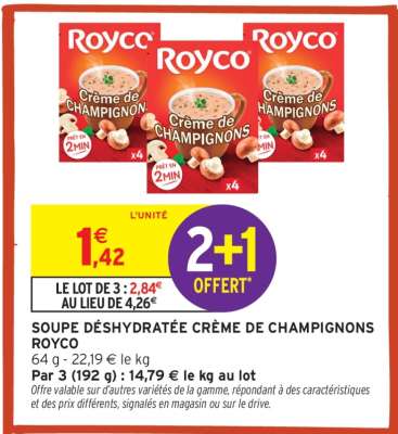 SOUPE DÉSHYDRATÉE CRÈME DE CHAMPIGNONS ROYCO