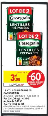 LENTILLES PRÉPARÉES “CASSEGRAIN”