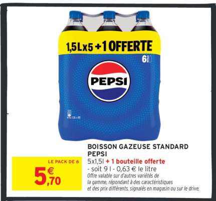 BOISSON GAZEUSE STANDARD PEPSI