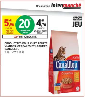 CROQUETTES POUR CHAT ADULTE VIANDES, CÉRÉALES ET LÉGUMES CANAILLOU