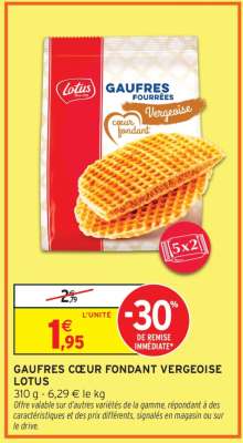 GAUFRES CŒUR FONDANT VERGEOISE LOTUS