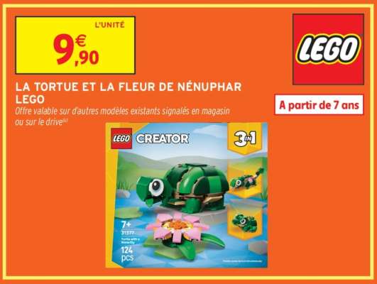 LA TORTUE ET LA FLEUR DE NÉNUPHAR LEGO