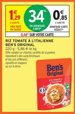 RIZ TOMATE À L'ITALIENNE BEN'S ORIGINAL