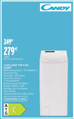Lave-linge Top 6 kg Candy