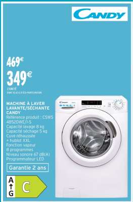 MACHINE À LAVER LAVANTE/SÉCHANTE CANDY