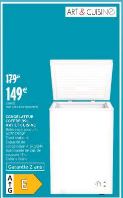 CONGÉLATEUR COFFRE 99L ART ET CUISINE