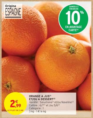 ORANGE A JUS ET/OU A DESSERT