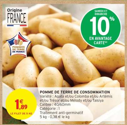 POMME DE TERRE DE CONSOMMATION