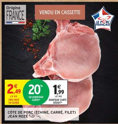 CÔTE DE PORC (ÉCHINE, CARRÉ, FILET) JEAN ROZÉ