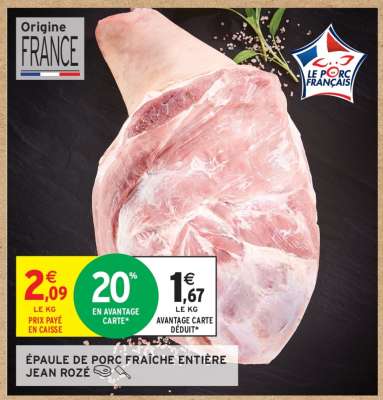 ÉPAULE DE PORC FRAÎCHE ENTIÈRE JEAN ROZÉ