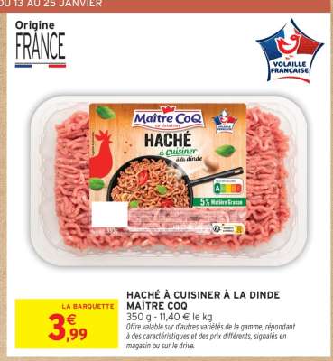 HACHÉ À CUISINER À LA DINDE "MAÎTRE COQ"