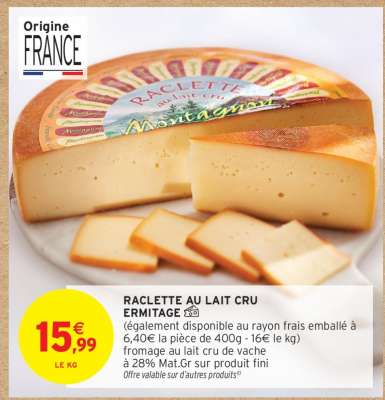 RACLETTE AU LAIT CRU ERMITAGE