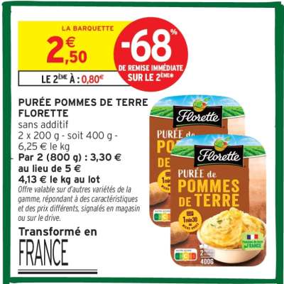 PURÉE POMMES DE TERRE FLORETTE