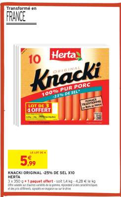 KNACKI ORIGINAL -25% DE SEL X10