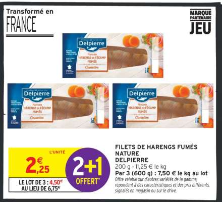 FILETS DE HARENGS FUMÉS NATURE DELPIERRE