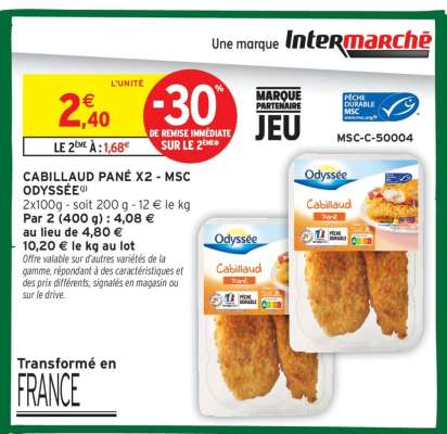 CABILLAUD PANÉ X2 - MSC ODYSSÉE