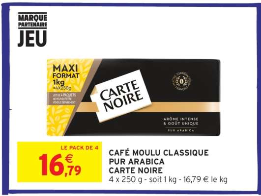 CAFÉ MOULU CLASSIQUE PUR ARABICA CARTE NOIRE