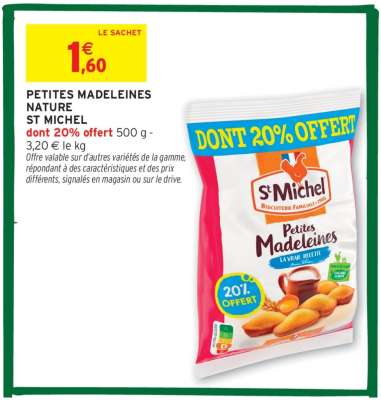 PETITES MADELEINES NATURE ST MICHEL