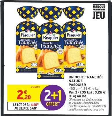 Brioche Tranchée Nature Pasquier