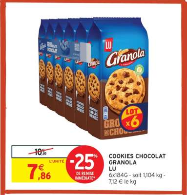 COOKIES CHOCOLAT GRANOLA LU
