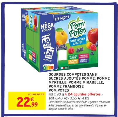 Pom'Potes Gourdes Compotes Sans Sucres Ajoutés