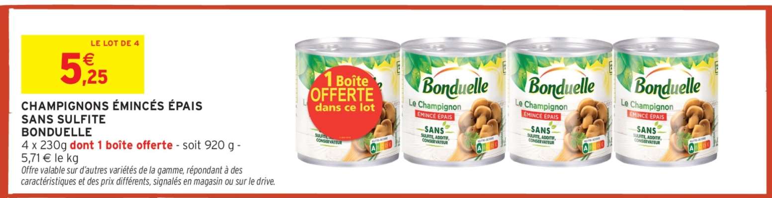 Champignons émincés épais sans sulfite Bonduelle