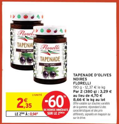 Tapenade d'olives noires Florelli